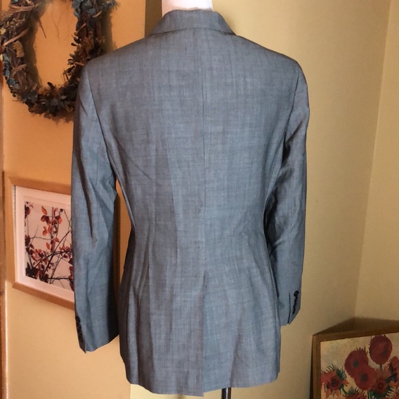 RALPH LAUREN Size 8 P Longline Blazer Wool blend Soft Gray 2-Button $189 NEW - Picture 4 of 13